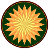 Multi Starburst Green Metal Sign