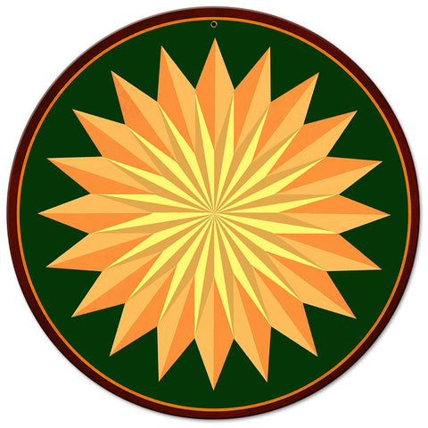 Multi Starburst Green Metal Sign