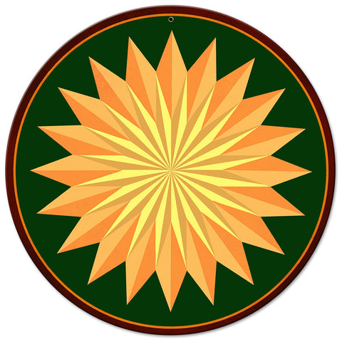 Multi Starburst Green Metal Sign