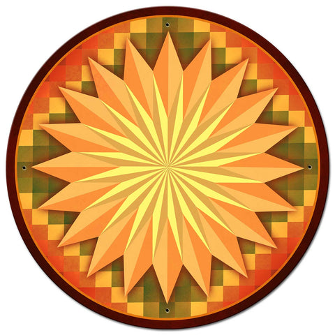 Multi Starburst Around The World Metal Sign