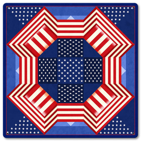 Patriotic Quilt Metal Sign
