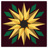 Sunflower Burgundy Background 48 x 48 Custom Shape Metal Sign