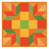 Orange Quilt 24 x 24 Custom Shape Metal Sign