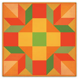 Orange Quilt 36 x 36 Custom Shape Metal Sign