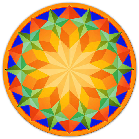 Sun Pattern 36 x 36 Custom Shape Metal Sign