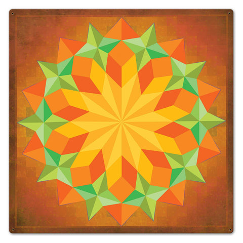 Sun Quilt Square 24 x 24 Custom Shape Metal Sign