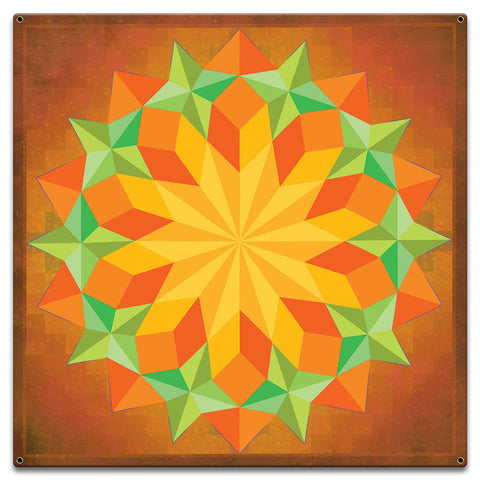 Sun Quilt Square 18 x 18 Custom Shape Metal Sign