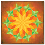 Sun Quilt Square 12 x 12 Satin Metal Sign