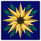 Sunflower Blue Background 42 x 42 Custom Shape Metal Sign