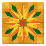 Southwest Sunflower Quilt 18 x 18 Custom Shape Metal Sign