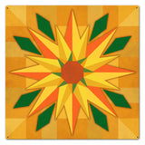 Southwest Sunflower Quilt 24 x 24 Custom Shape Metal Sign