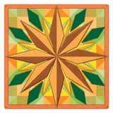 8 Point Star Orange 24 x 24 Custom Shape Metal Sign