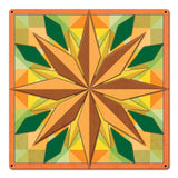 8 Point Star Orange 18 x 18 Custom Shape Metal Sign