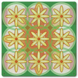 Nine Flowers Quilt 12 x 12 Satin Metal Sign