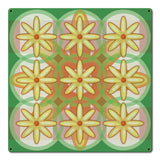 Nine Flowers Quilt 18 x 18 Custom Shape Metal Sign
