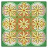 Nine Flowers Quilt 36 x 36 Custom Shape Metal Sign