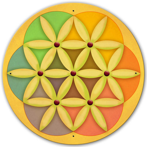 Flower Of Life 28 x 28 Round Metal Sign