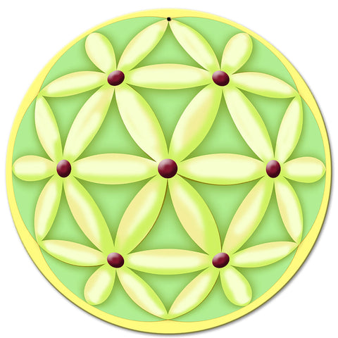 Flower Of Life Sphere 14 x 14 Round Metal Sign