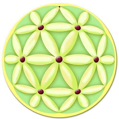 Flower Of Life Sphere 14 x 14 Round Metal Sign