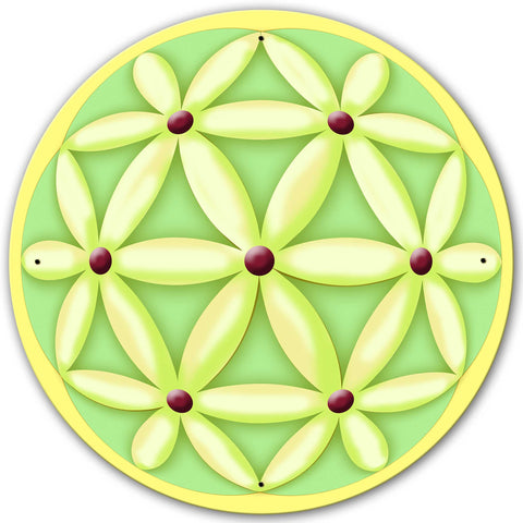 Flower Of Life Sphere 28 x 28 Round Metal Sign