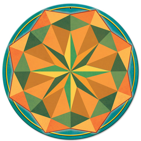 8 Point Star So West 14 x 14 Round Metal Sign