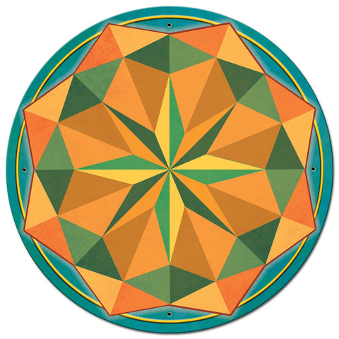 8 Point Star So West 28 x 28 Round Metal Sign