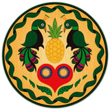 Peacocks and Heart Hex Sign 36 x 36 Custom Shape Metal Sign