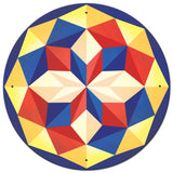 8 Point Quilt Red White Blue 28 x 28 Round Metal Sign