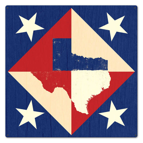 Texas Star Quilt 24 x 24 Custom Shape Metal Sign