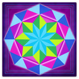 8 Point Quilt Magenta 36 x 36 Custom Shape Metal Sign