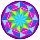 8 Point Quilt Magenta 14 x 14 Round Metal Sign