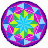 8 Point Quilt Magenta 28 x 28 Round Metal Sign