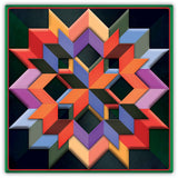 Box Pattern Green Dark Background 42 x 42 Custom Shape Metal Sign