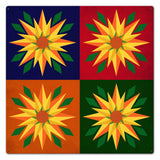 Sunflowers 4-up 24 x 24 Custom Shape Metal Sign
