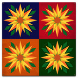 Sunflowers 4-up 18 x 18 Custom Shape Metal Sign