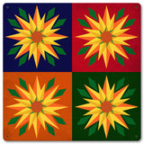 Sunflowers 4-up 12 x 12 Satin Metal Sign