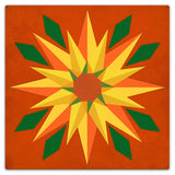 Sunflower Orange Background 36 x 36 Custom Shape Metal Sign