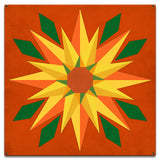 Sunflower Orange Background 18 x 18 Custom Shape Metal Sign