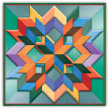 Box Pattern Green Light Background 42 x 42 Custom Shape Metal Sign