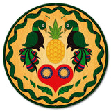 Peacocks and Heart Hex Sign 18 x 18 Custom Shape Metal Sign