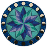 Moon Phases Pinwheel Blue-Green 36 x 36 Custom Shape Metal Sign