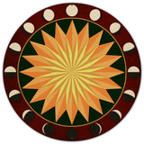 Moon Phases Starburst Red-Green 36 x 36 Custom Shape Metal Sign