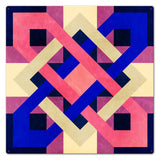 Barn Quilt Blue Magenta 24 x 24 Custom Shape Metal Sign