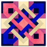Barn Quilt Blue Magenta 18 x 18 Custom Shape Metal Sign