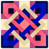 Barn Quilt Blue Magenta 12 x 12 Satin Metal Sign