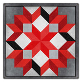 Eight Square Quilt Red Black White 24 x 24 Custom Shape Metal Sign