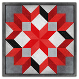 Eight Square Quilt Red Black White 36 x 36 Custom Shape Metal Sign