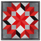 Eight Square Quilt Red Black White 18 x 18 Custom Shape Metal Sign