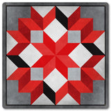 Eight Square Quilt Red Black White 12 x 12 Satin Metal Sign