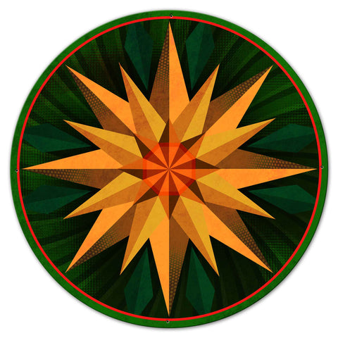 SUNFLOWER SPHERE 42 x 42 Custom Shape Metal Sign